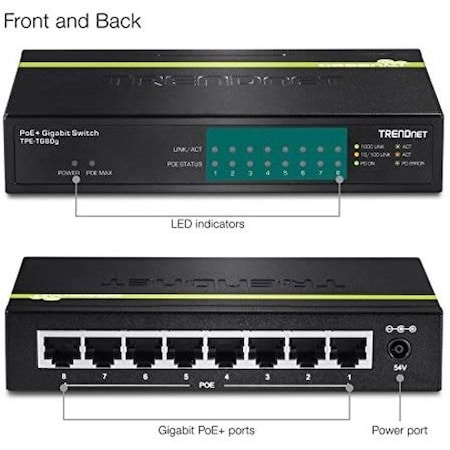 Trendnet 8-PORT GIGABIT GREENNET POE+ SWITCH TPE-TG80G