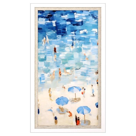 Homeroots Aerial Beach Views White Framed Wall Art 558206