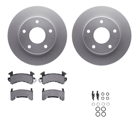 Dynamic Friction Co DFC GEOSPEC Coated Rotor- Heavy Duty Brake Pad includes Hardware 4412-48002