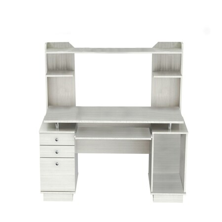 Homeroots 49" White Computer Desk With Three Drawers 249812