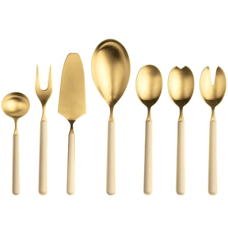 Mepra Fantasia Ice Gold Serving Set - 7 Pieces - Sesame 10D62207OI