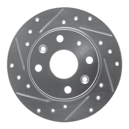 Dynamic Friction Co DFC Brake Rotor - Drilled and Slotted - Silver 631-80023L
