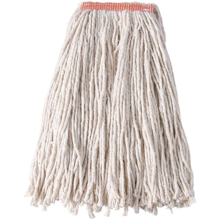 Rubbermaid Commercial 1 in String Wet Mop, 20 oz Dry Wt, Slide On Connection, Cut-End, White, Cotton, PK12 FGV11900WH00