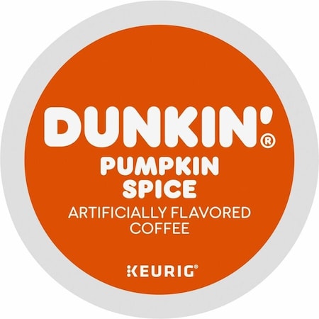 Dunkin K-Cup Pumpkin Spice Coffee, Compatible with K-Cup Brewer, Medium, K-Cup, 4PK 5000364868