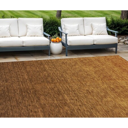 Homeroots 9' X 12' Chocolate And Brown Ombre Washable Indoor Outdoor Area Rug 588556