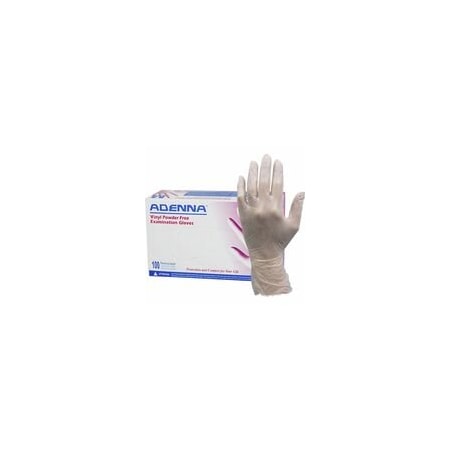 Adenna Vinyl Powder Free Exam Gloves, 4 mil Thickness x 9.40in Glove L, Medium Size, Polyvinyl, 10PK VPF235