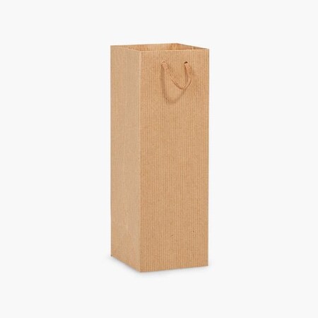 Nashville Wraps Kraft Pinstripe Gift Bags, Wine 4.5x4.5x13, 100PK KTWBKP