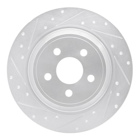Dynamic Friction Co DFC Brake Rotor - Drilled and Slotted - Silver 631-55005L