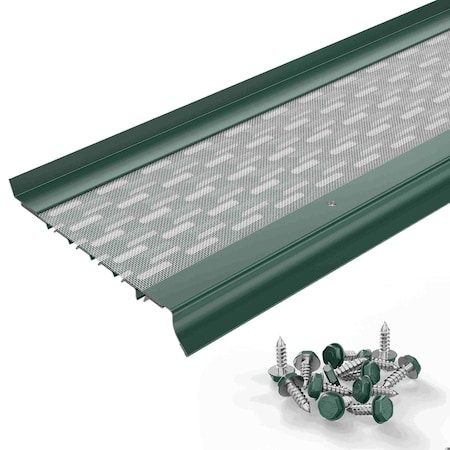 Waterlock Micromesh 6" Half Round Aluminum/SS Gutter Guard, Forest Green, 1ft Sample WM-6HR-001-FGR