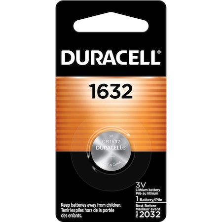 Duracell DL1632 Lithium Coin Battery - For Keyfob Transmitter - Coin Cell - 3 V DC - 1 Each DL1632BPK