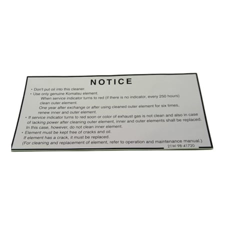 Komatsu PLATE, KOMATSU OEM 21W-98-41720 21W-98-41720