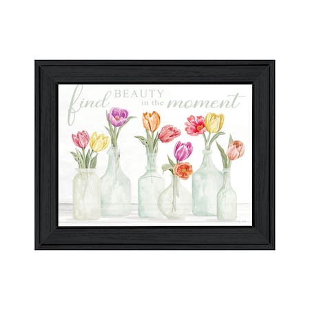 Homeroots FIND BEAUTY IN THE MOMENT Black Framed Print Wall Art 529719