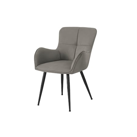 Monarch Specialties Dining Chair, 33-in. Height, Upholstered, Dining Room, Kitchen, Grey Suede Look, Black Metal, 2PK I 1159