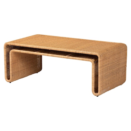 Bali & Pari Nevada Bohemian Light Honey Rattan Coffee Table 258-14166-ZORO