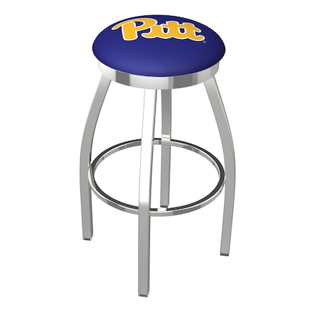 Holland Bar Stool Co 36" Chrome Penn State Swivel Bar Stool, Accent Ring L8C2C36Pittsb
