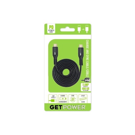 Boss Tech Products Usb Chg/Syn Cable Black 3' GP-USBC-USBC