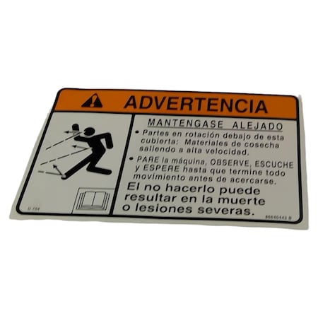 Cnh DECAL WARNING, CNH OEM 86640443 86640443