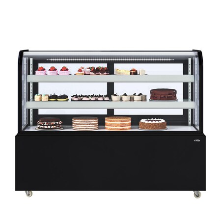 Koolmore 60 in. Refrigerated Bakery Display Case in Black, 17.6 cu. ft. KM-CDHF-17C-BK