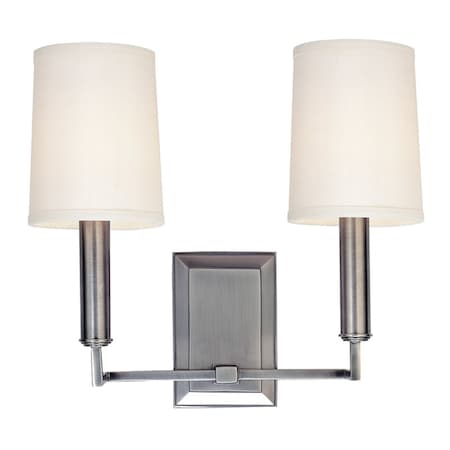 Hudson Valley Lighting Clinton 2 Light Wall Sconce 11 In. Polished Nickel 812-PN