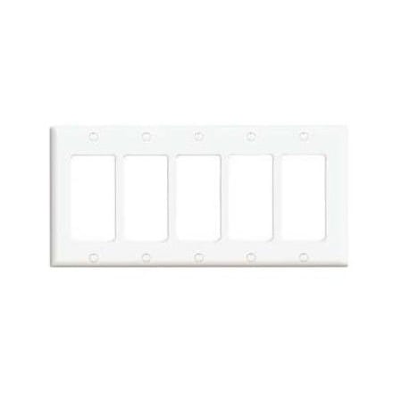 Leviton Decora 5 Gang Wall Plate 80423-W