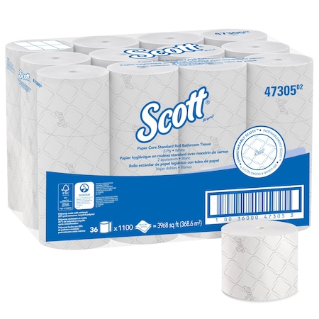 Scott Scott High Capacity Bath Tissue White 3.9"x3.7" 1100 SHT Paper Core 47305