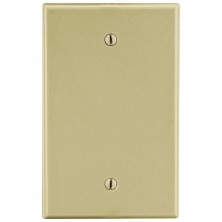 Hubbell Wiring Device-Kellems Blank Box Mount Wall Plate, Number of Gangs: 1 Plastic, Satin Finish, Ivory P13I
