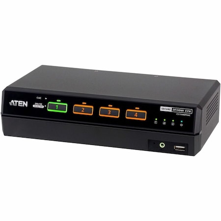 Aten 4-PORT DUAL DISPLAY UNIVERSAL SECURE KVM PP4.0 (HDMI / DISPLAYPORT) WITH CAC SUP CS1144DPH4C