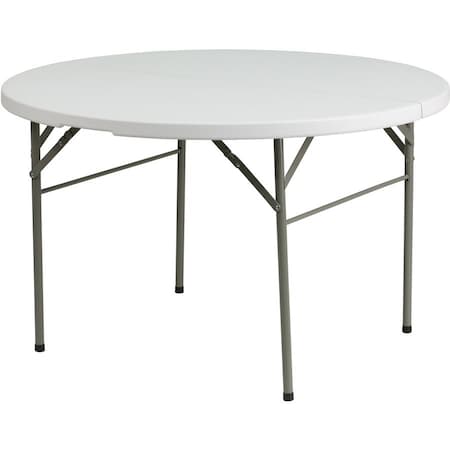 Flash Furniture Round Wh 48Rnd Plastic Bi-Fold Table, 47.75" W, 47.75" L, 29.5" H, Plastic Top, White DAD-122RZ-GG