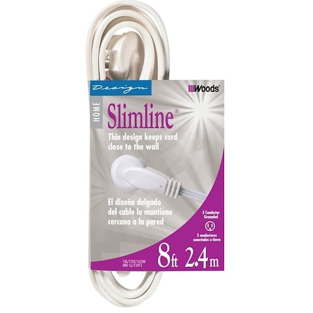 Southwire Extension Cord, 16 AWG, Indoor, White, 8 ft 2241