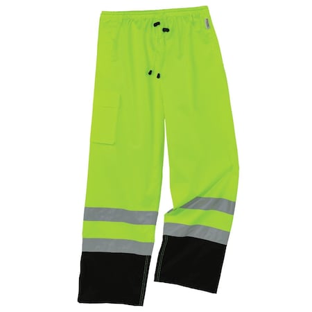 Glowear Supplemental Rain Pant, 48 to 50 in Waist, Hi-Viz Lime, 300D Oxford Polyester, 8915BK 25428