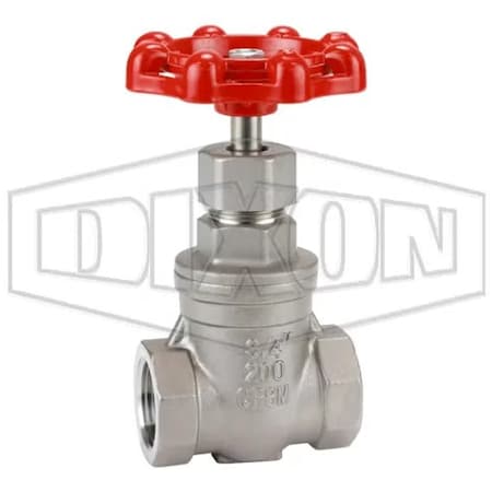Dixon Gate Valve, 3/4 in, FNPT, 316 SSss Steel Body, Iron Hand wheel Actuator SSGV75