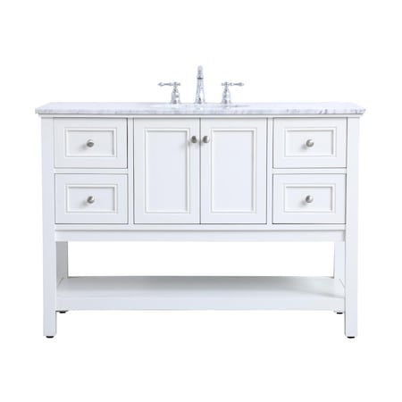 Elegant Decor 48 in. Metropolis Single Bathroom Vanity Set White VF27048WH