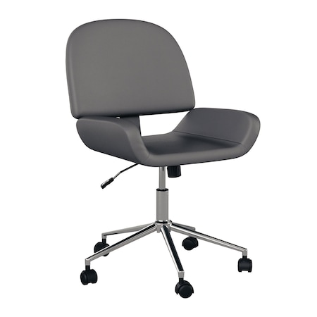 Martha Stewart Tyla Upholstered Office Chair in Gray/Polished Nickel CH-220921-5-GY-MS