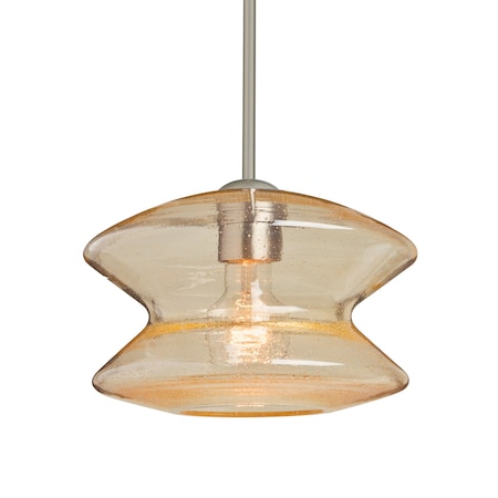Besa Lighting Zen Stem Pendant , Gold Bubble, Satin Nickel Finish, 1x60W Incandescent 1TT-ZENGD-SN