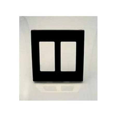 Leviton Decora Wallplate, Screwless, Standard Size, Gang 2, Black 80309-SE