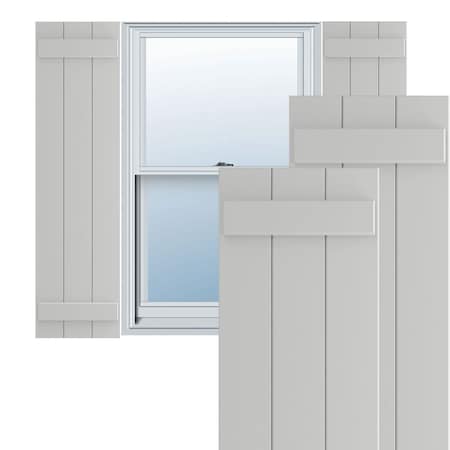 Ekena Millwork True Fit PVC Three Board Joined Board-n-Batten Shutters, Hailstorm Gray, 16 1/8W x 26H, PR TFP101BBF16X026ST
