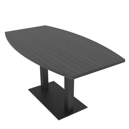 Skutchi Designs Boat Conference Table With Power, 36 in W, 60 in L, Grey HAR-BOT-36x60-DOU.BK-WA7949-NA