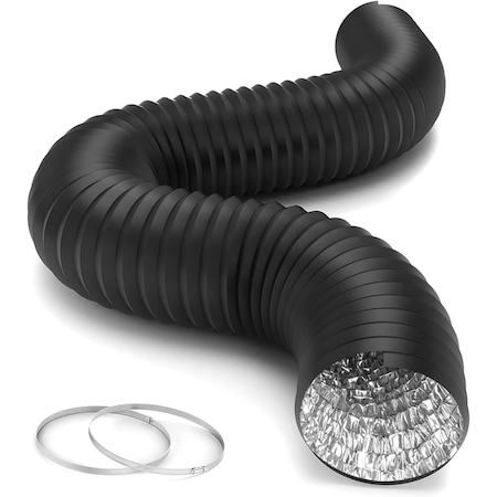 Ipower 6 inch 8 feet  PVC ducting, Black(Environmental protection materials) GLDUCT6X8CPVCBLK