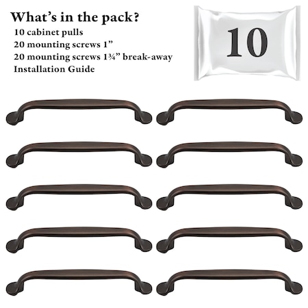 Designperfect 5 1/16'' Center-to-Center Handle Pull, 10PK DPA10S714ORB