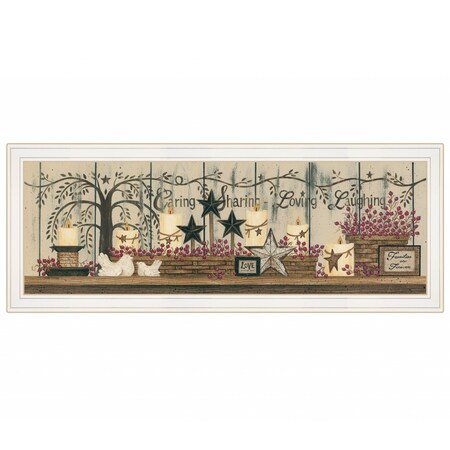 Homeroots Willow Tree Shelf Collection 1 White Framed Print Wall Art 405138