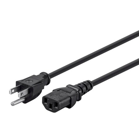 Monoprice Power Cord - NEMA 5-15P to IEC 60320 C13_ 16AWG_ 13A/1625W_ 3-Prong_ B 5288