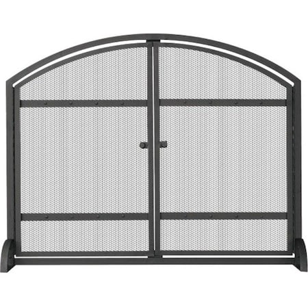 Uniflame Fireplace Screen, 39 in W 31 in H, 6 in L, Wrought Iron, Steel S-1066