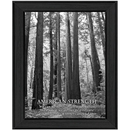 Homeroots American Strength 5 Black Framed Print Wall Art 405378