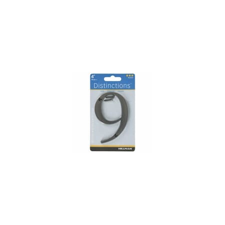 Hillman Number Distinctions 4" Bronze Zinc Die-Cast Screw-On 9 843249
