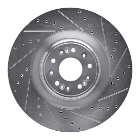 Dynamic Friction Co DFC Brake Rotor - Drilled and Slotted - Silver 631-10001R