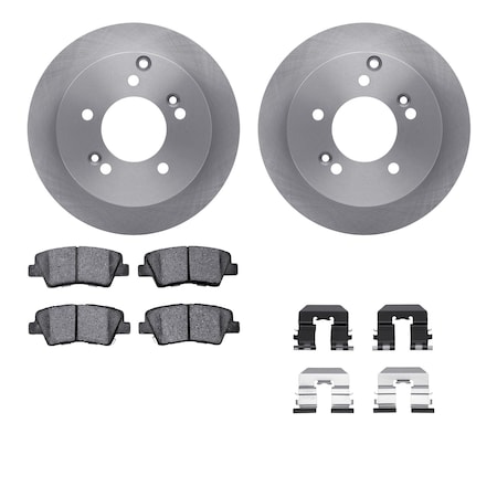 Dynamic Friction Co DFC Brake Rotor with 5000 Brake Pads and Hardware Kit 6512-03177