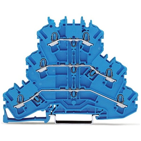 Wago Terminal Block, 3.67" L, 500V, Blue 2002-3204