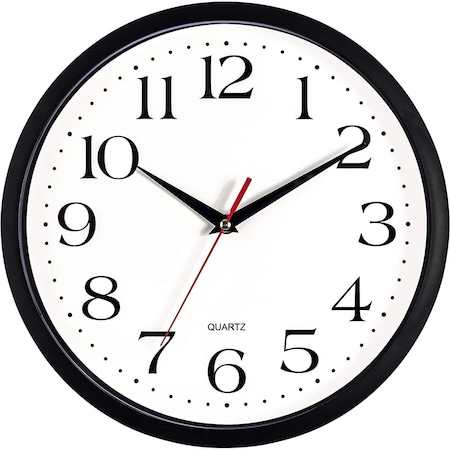 Gardner Bender 12 in. Silent Smooth Motion Non-Ticking Black Wall Clock, Black BI3740326