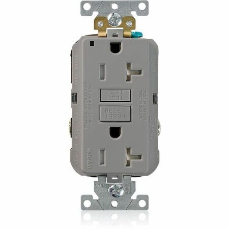 Leviton Plugs&Rcptcls, 20A, 125VAC, Gry, Polycarb G5362-TGY