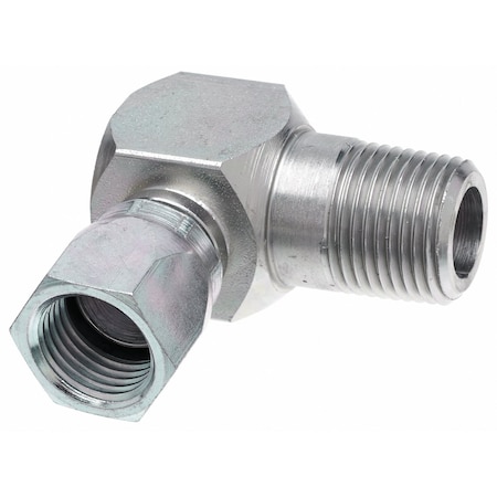 Gates Female JIC 37 Flare Swivel to Male Pipe NPTF - 90 SAE to SAE G60524-0402